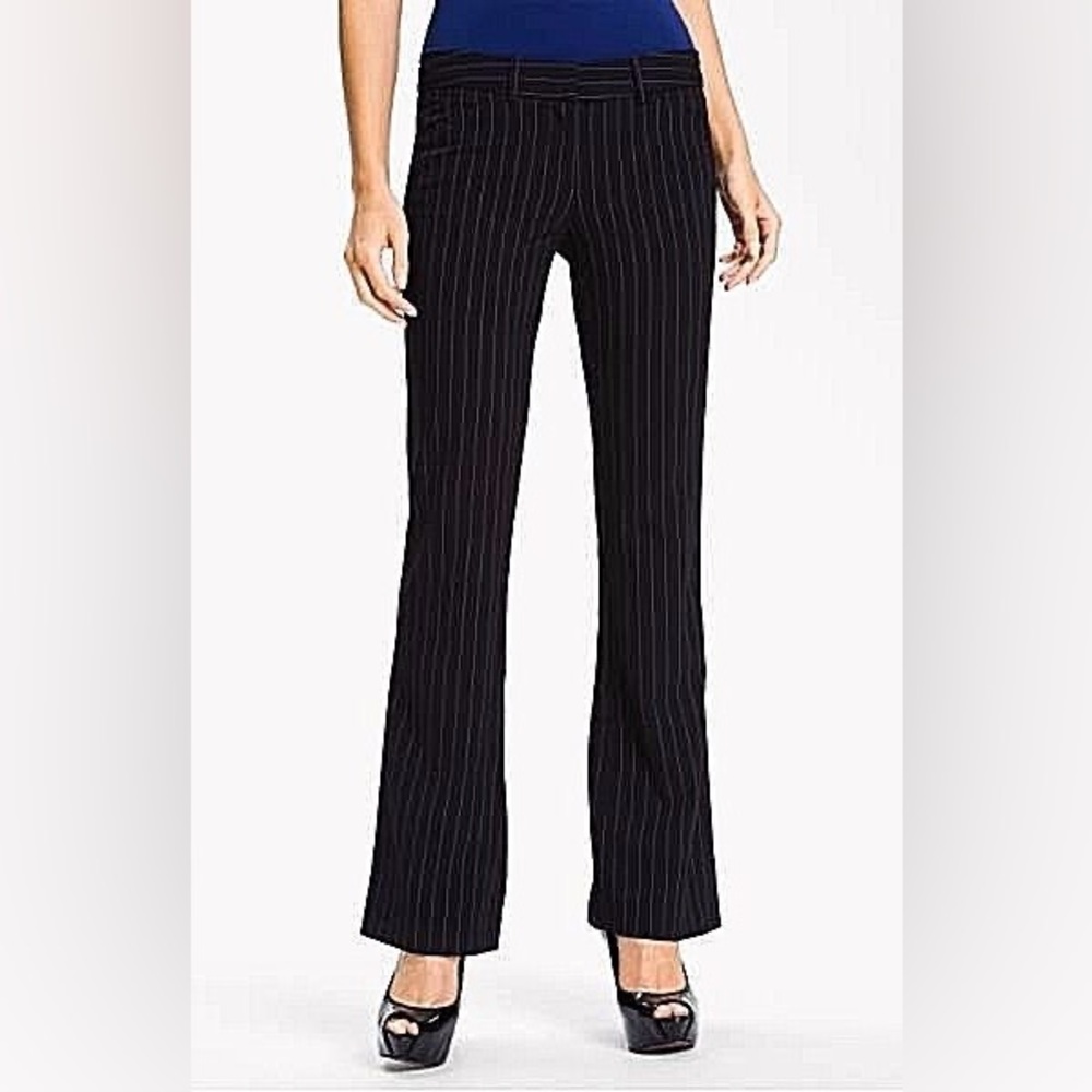 NWT Norma Kamali KAMALIKULTURE Classic Black Pinstripe Trouser Pants Size 4